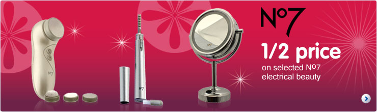1/2 pice on selected No7 electrical beauty